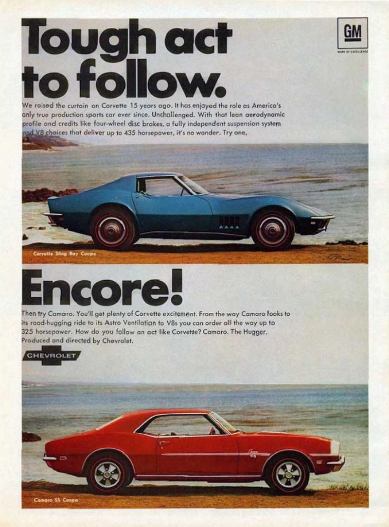1966 Chevy Camaro vintage ad. Tough act to follow. Encore!